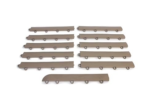 Big Floors Garage Floor Transition Edge, Interlocking Modular Garage Floor Edging Compatible with RaceDeck, GarageTrac & GarageDeck Tiles (Female, 11 Pack, Beige) - color: Beige, size: 11 Pack, Female