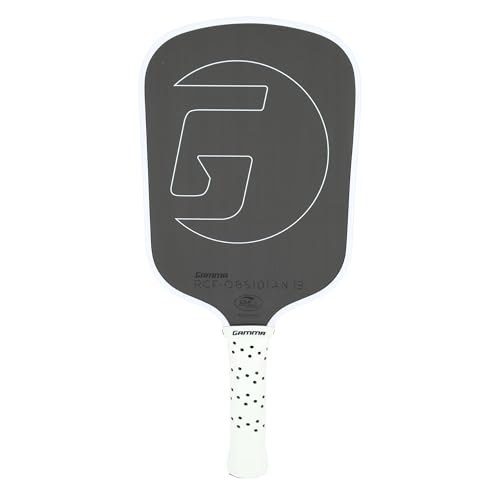 GAMMA RCF Obsidian Pickleball Paddle, Raw Carbon Fiber, 10mm, 13mm, and 16mm Options, Comfortable Molded Foam Handle, Sleak Design, Customizable Handle Weight System - style: Obsidian 13