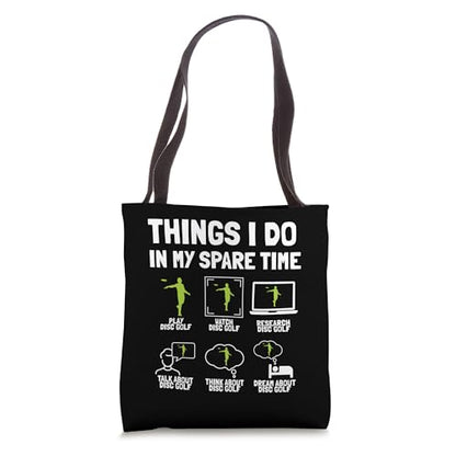 Disc Golf Spare Time Frisbee Player Funny Gift Tote Bag