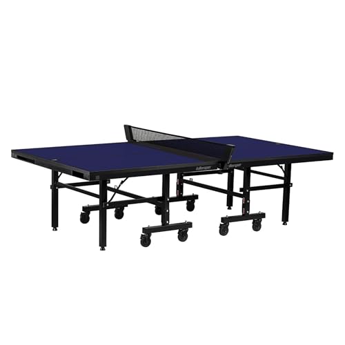 Killerspin MyT 415X Mega, Ping Pong Table, Foldable Table for Table Tennis, Portable Ping Pong Table Set with Built-in Paddle and Ball Storage, 18 mm MDF Board Pingpongball Table - color: Deep Blue