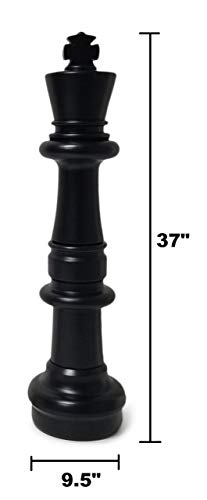 MEGACHESS Giant Chess Set - 37 inch King, with Giant Checkers Set and Giant Plastic Chess Board