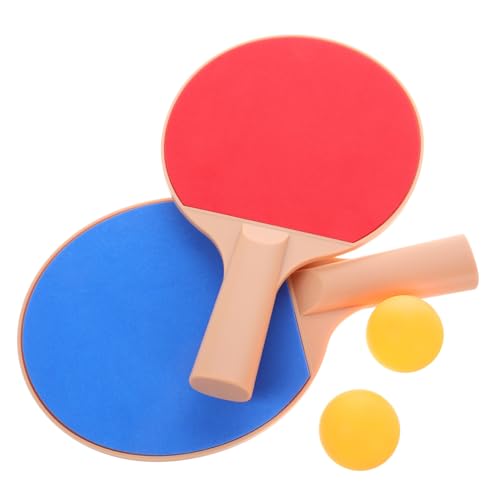 Happyyami Outdoor Table Tennis Bat Kit with Plastic Elastic Paddles and Bright Balls Ergonomic Grip for Accurate Shots for Competitive Pong Games and Outdoor Play