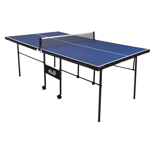 7FT Professional Indoor Outdoor Ping Pong Table Foldable with Quick Assembly- Portable Table Tennis Table Game with Net, 2 Table Tennis Paddles and 2 Balls-All Weather Aluminum Composite Surface,