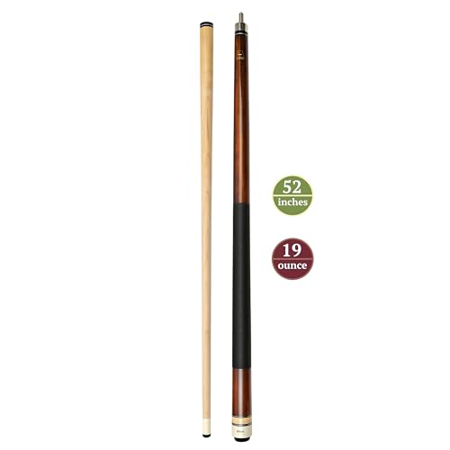 ASKA Short Kids Cue LCS, Canadian Hard Rock Maple Billiard Pool Cue Stick - color: 52-inches, Brown (LCS)