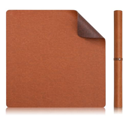 Drydiet Vegan Leather Mahjong Game Mat 31.5 x 31.5 Inch Reversible Anti Slip Noise Reducing Waterproof Mahjong Mat for Table, Poker, Board Games, Dominoes and Card Game(Brown and Coffee) - color: Brown and Coffee