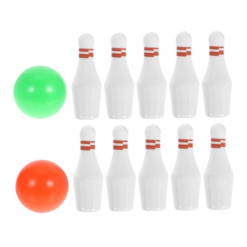 minkissy Miniature Mini Bowling Set for Dollhouse Decor Pins and Balls Tabletop Game Compact Miniature Bowling for Family Entertainment Easy to Store and Operate