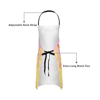 Castle Fairy Ice Cream Drip Baseball Kids Kitchen Apron - color: Pink