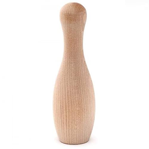 Pinehurst Crafts Unfinished Small Wooden Bowling Pins, 5 Inch Tall (1-1/2 Inch Wide), Pack of 10, Bowling_5IN