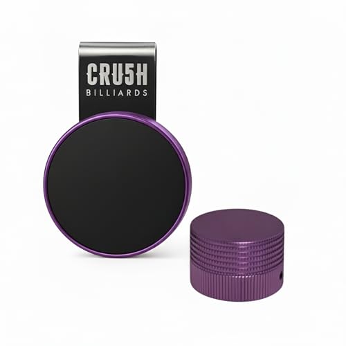 Magnetic Chalk Holder with Lid & Belt Clip – Round Billiard Pool Cue Chalk Holder with Strong Magnet, Portable Snooker Chalk Case for Players - color: Purple