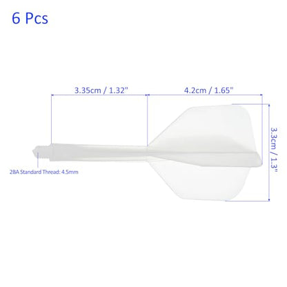 M METERXITY Integrated Dart Shaft and Flights- 2BA Screw in-one Dart Flight, Plastic Anti-Fall, Apply to Soft Tip Darts and Steel Tip Darts - color: Clear