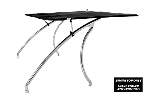 Big Air Super Shadow Wakeboard Tower Bimini Top - 76" x 76" - Mounts Over Existing Wake Tower - color: Onyx Black