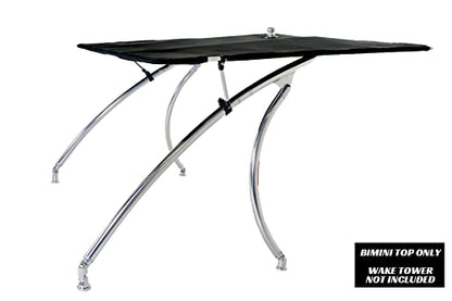 Big Air Super Shadow Wakeboard Tower Bimini Top - 76" x 76" - Mounts Over Existing Wake Tower - color: Onyx Black