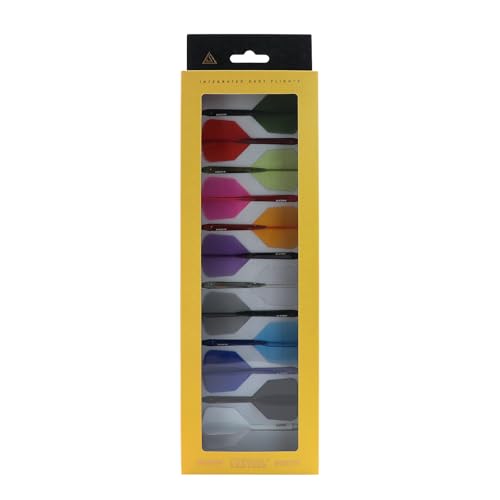 CUESOUL ROST 77 Integrated Dart Shaft and Flight Big Wing/Standard Shape Colour Collection Pack of 12 pcs - color: Big Wing Shape, size: Large