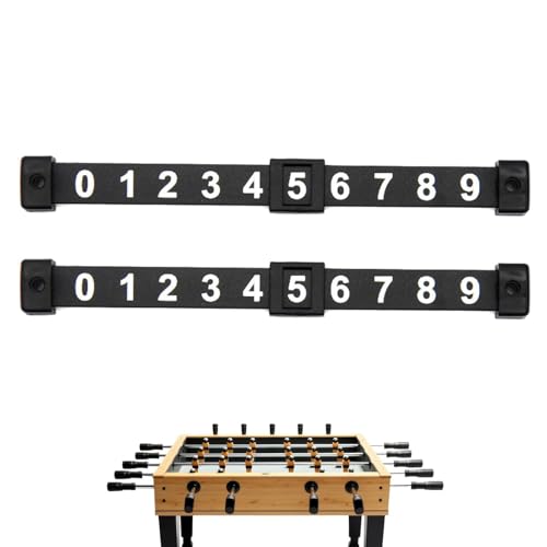 Football Score Counter - Desktop Table Score Keeper, 10 Numbers Display Easy Install, Durabl PP Builds, 18x2x1.1cm + 2pcs Set, Certified Safe | Game Table Scores Tracker for Football Air Hockey - color: Black