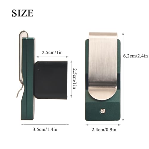LAKE OF FIRE Chalk Holder Pool Billiards, Pool Cue Chalk Holder with Magnetic Belt Clip Snooker Billiard Accessories - color: Green, style: Square