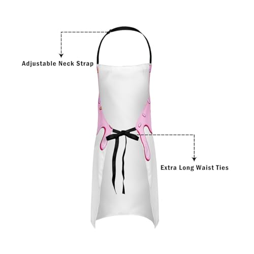 Castle Fairy Ice Cream Drip Baseball Kids Kitchen Apron - color: Trendy Pink