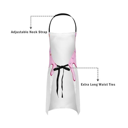 Castle Fairy Ice Cream Drip Baseball Kids Kitchen Apron - color: Trendy Pink