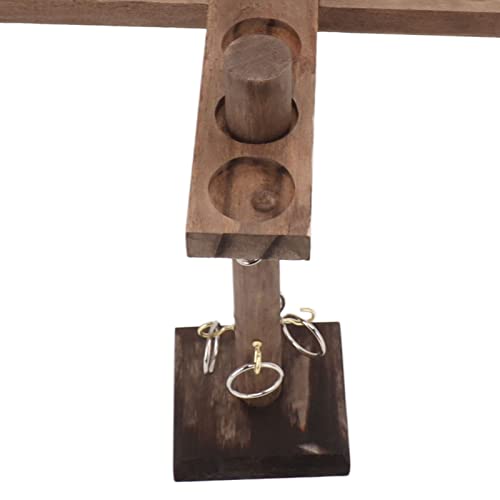 Table Top Hook and Game, Wooden Hooks Fast Paced Interactive Game for Party with Strings and Loops, for Backyard, Beach, Vacation
