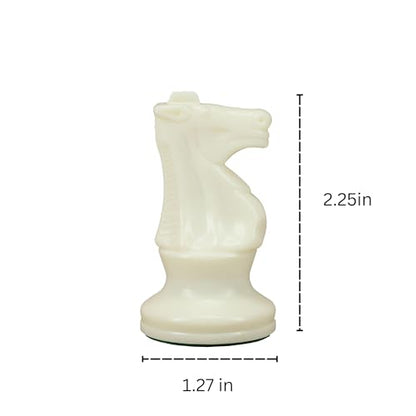 WE Games Staunton Chess Knight - Light Plastic Chess Piece for Tournament Set, Felt Bottom, Classic Design - color: White Knight