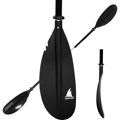 Karltion Kayak Paddle - Adjustable 2 Pieces Aluminum Alloy Shaft with Glass Fiber Blade for Surfing,Oar Fishing Easy Packable Travel - color: Black, size: 90.5"-1 paddle