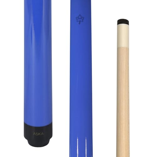 ASKA Short Kids Cue LCS, Canadian Hard Rock Maple Billiard Pool Cue Stick - color: 52-Inches, Blue (SWP52B)