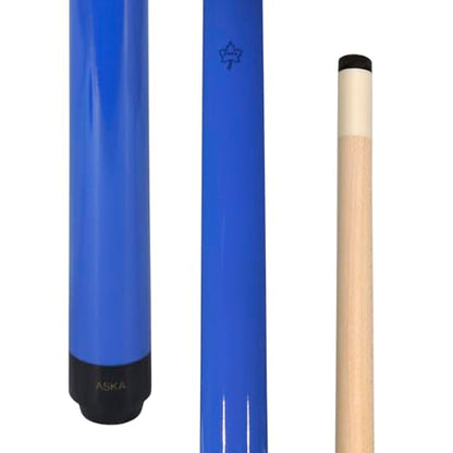 ASKA Short Kids Cue LCS, Canadian Hard Rock Maple Billiard Pool Cue Stick - color: 52-Inches, Blue (SWP52B)
