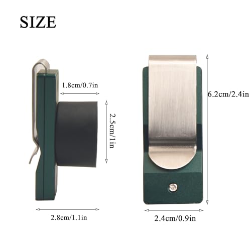 LAKE OF FIRE Chalk Holder Pool Billiards, Pool Cue Chalk Holder with Magnetic Belt Clip Snooker Billiard Accessories - color: Green, style: Round