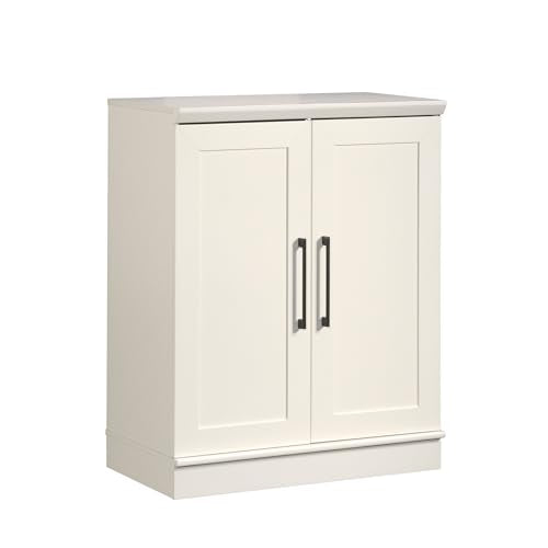 HomePlus Small Kitchen Pantry Storage Cabinet with Adjustable Shelves, Living Room Storage Cabinet, Soft White Finish - color: White