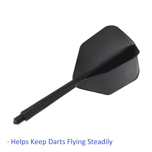 M METERXITY Integrated Dart Shaft and Flights-One Piece Dart Accessories Durable Anti-Fall Apply to Soft Tip Darts and Steel Tip Dart - color: Black