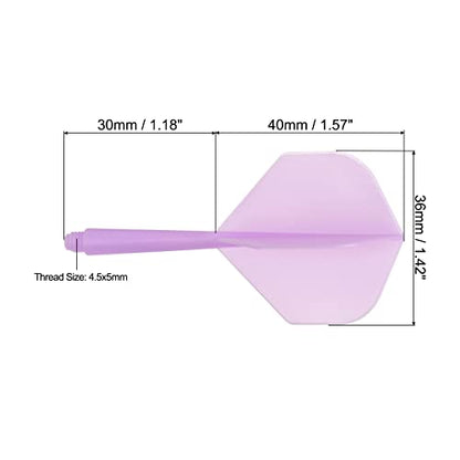 PATIKIL Integrated Dart Shaft & Flights, Pack Lightweight Dart Flight Set - color: Purple