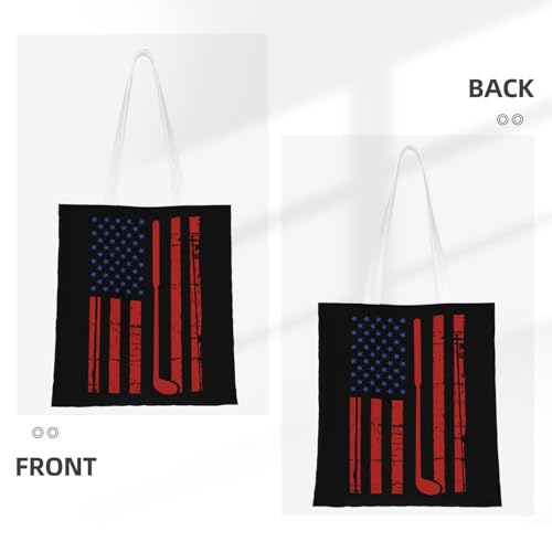 NIENIE Disk Golf Usa Flag Tote Bag for Women Shopping Bags Reusable Large Capacity Casual Shoulder Handbags DIY Gift Bags Cute Canvas Tote Bag