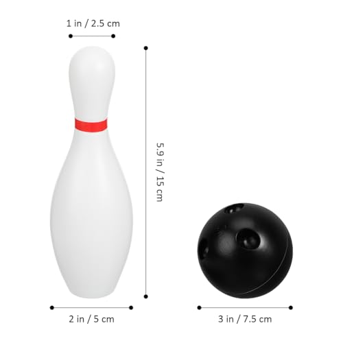 Toddmomy Small Bowling Set 10 Plastic Bowling Pins and 2 Balls Mini Game for Kids Indoor Outdoor Game for Family Play Motor Skills Activity
