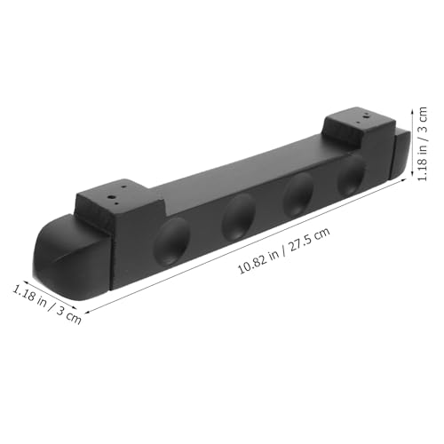 Alipis Wall-Mounted Pool Cue Rack 4-Hole Wooden Billiard Cue Holder Set of 2 Black Multi-Cue Storage for Pool Table Accessories