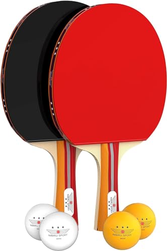 NIBIRU SPORT Professional Ping Pong Paddle Sets, 2 Paddle or 4 Paddle Table Tennis Set with Tournament Quality Balls and Carry Bag/Storage Case, Table Tennis Equipment & Ping Pong Accessories - size: 2 paddle set