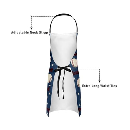 Manfei Ball Sports Kids Kitchen Apron - color: Dark Blue White