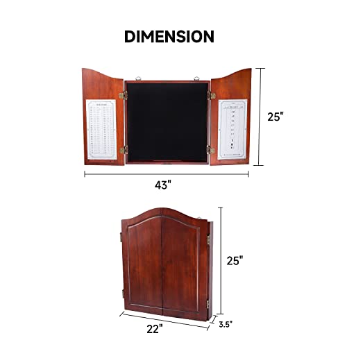 GSE Games & Sports Expert Professional Solid Wood Classic Official Size Dartboard Cabinet with Dart Scoreboard for Game Room. Dartboard & Darts Not Included