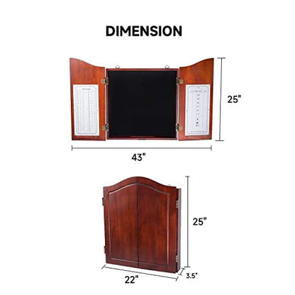 GSE Games & Sports Expert Professional Solid Wood Classic Official Size Dartboard Cabinet with Dart Scoreboard for Game Room. Dartboard & Darts Not Included