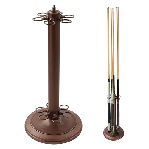 GSE Games & Sports Expert Stand-Style Metal Billiard Pool Cue Rack, Holds 6 Pool Cue Sticks (Several Colors Available) - color: Oil Rubbed Bronze