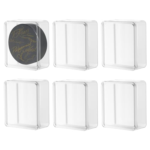 Hockey Puck Display Cases, Acrylic Cube Square Hockey Puck Display Cases - Fits Official Size Hockey Puck (6 PCS) - size: 6 PCS