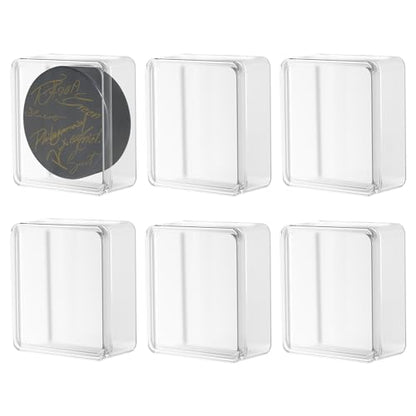 Hockey Puck Display Cases, Acrylic Cube Square Hockey Puck Display Cases - Fits Official Size Hockey Puck (6 PCS) - size: 6 PCS