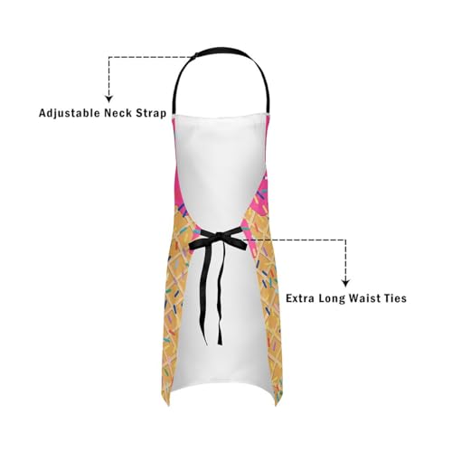 Manfei Baseball Ice Cream Kids Kitchen Apron - color: Pink02