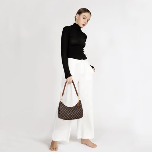 KKXIU Shoulder Bag for Women Cute Hobo Purses and Handbags Retro Clutch Underarm Purse | Cute - color: Brownflower