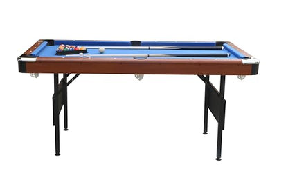 Foldable 63.8" Pool Table Set with Full Accessories, Blue Velvet