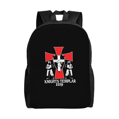Knights Templar 1119 Crusader Deus Backpacks For Men Women Book Bag Travel Hiking Camping Work Lightweight - color: Ye15