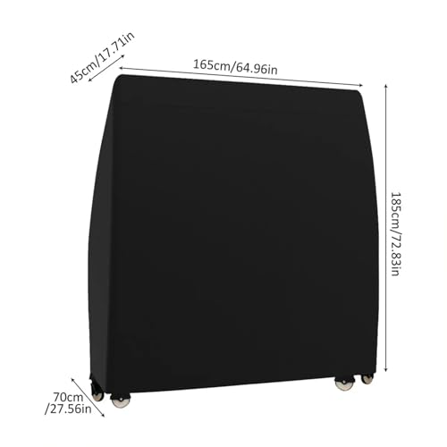 1pc Heavy Duty Waterproof Table Tennis Cover Dust Sun Rain Protection Indoor Outdoor Ping Pong Storage Polyester 165X70X185cm