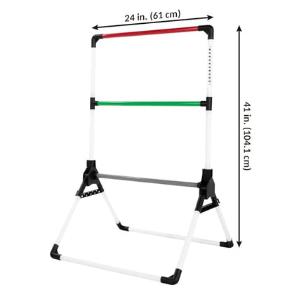 MD Sports Ladder Toss Game Set, Portable Foldable PVC with Weighted Base, Built-in Scoring, 2 Targets, 6 Bolos, Carry Bag, Perfect for Indoor Outdoor Gatherings