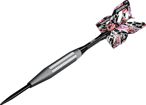 Viper Sinister Steel Tip Darts, 95% Tungsten Darts Metal Tip Dart Set for Sisal Dartboard, Sandblasted Barrels, Aluminum Dart Shafts with Locking Holes, Professional Grade - size: 24 Grams, style: Shark Cut