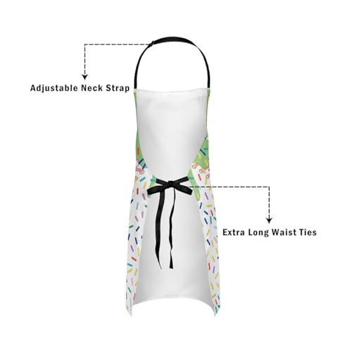 Manfei Baseball Ice Cream Kids Kitchen Apron - color: Green
