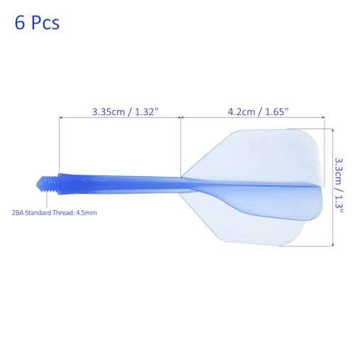 M METERXITY Integrated Dart Shaft and Flights- 2BA Screw in-one Dart Flight, Plastic Anti-Fall, Apply to Soft Tip Darts and Steel Tip Darts - color: Blue