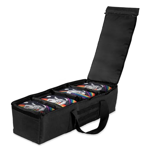 Play Platoon Cornhole Bag Carrying Bag, with 4 Separation Pouches, Black - style: Duffel